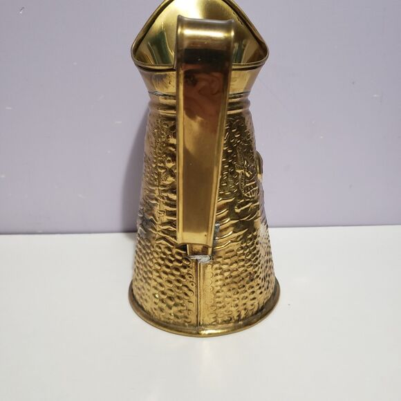 Brass Metal Pitcher ENGLAND Country Farmhouse Home Decor 8" - Picture 5 of 11